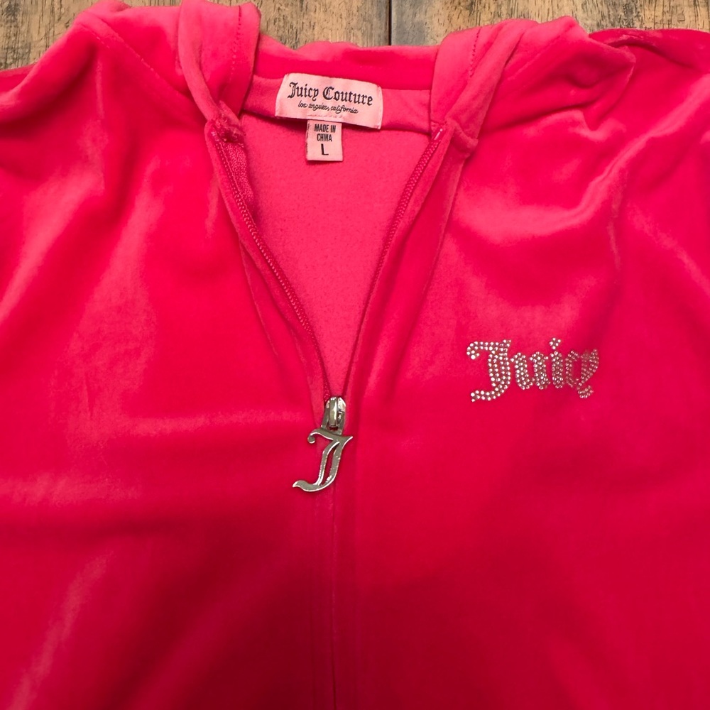 Juicy Couture Hot Pink Velour Tracksuit Hoodie & Pants - Picture 5 of 7